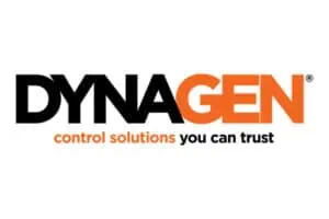 Logotipo de DynaGen Technologies en negro y naranja